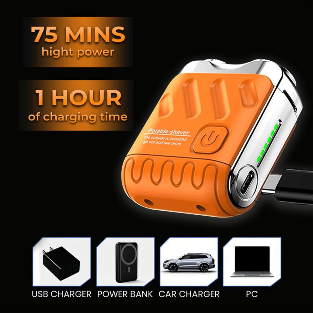 70% OFF + FREE GIFT⏰ Portable Mini Rotary Electric Shaver| 9000RPM Magnetic Dual-Head| Rechargeable IPX7 Waterproof Wet/Dry