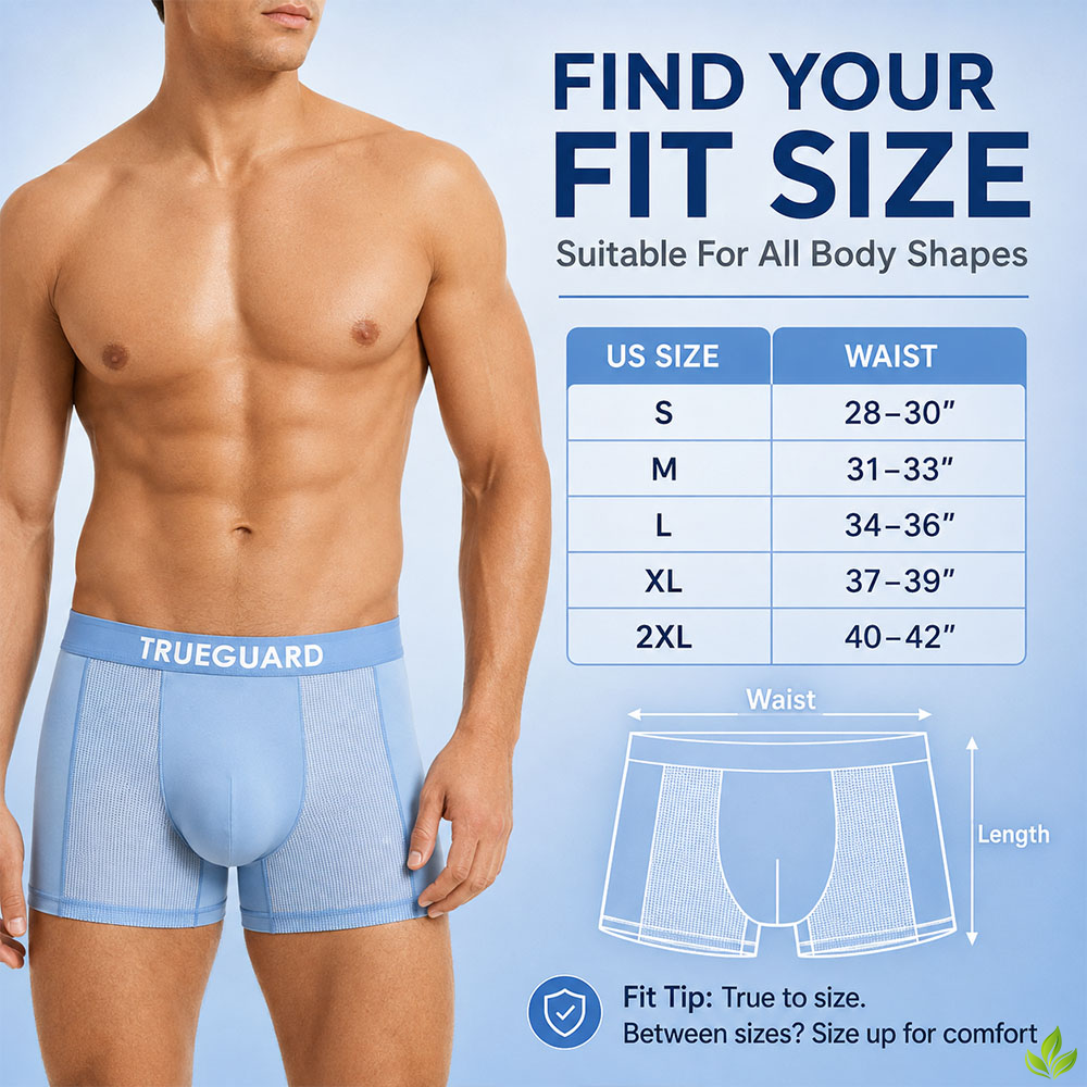 BUY 3 GET 5 FREE 🔥BEST DEAL 80% OFF+ 🎁 TRUEGUARD™ Premium Men’s Leakproof Boxer Briefs