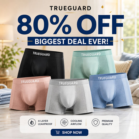 BUY 3 GET 5 FREE 🔥BEST DEAL 80% OFF+ 🎁 TRUEGUARD™ Premium Men’s Leakproof Boxer Briefs