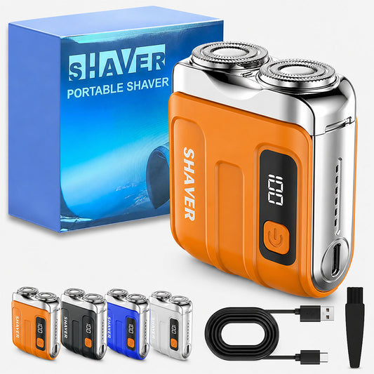 🔥EXCLUSIVE DEAL 70% OFF + 🎁🪒2026 Portable Mini Electric Shaver|2M+ SOLD🏆| 9900RPM Magnetic Dual-Head | Smart LED Display |Rechargeable IPX7 Waterproof Wet/Dry