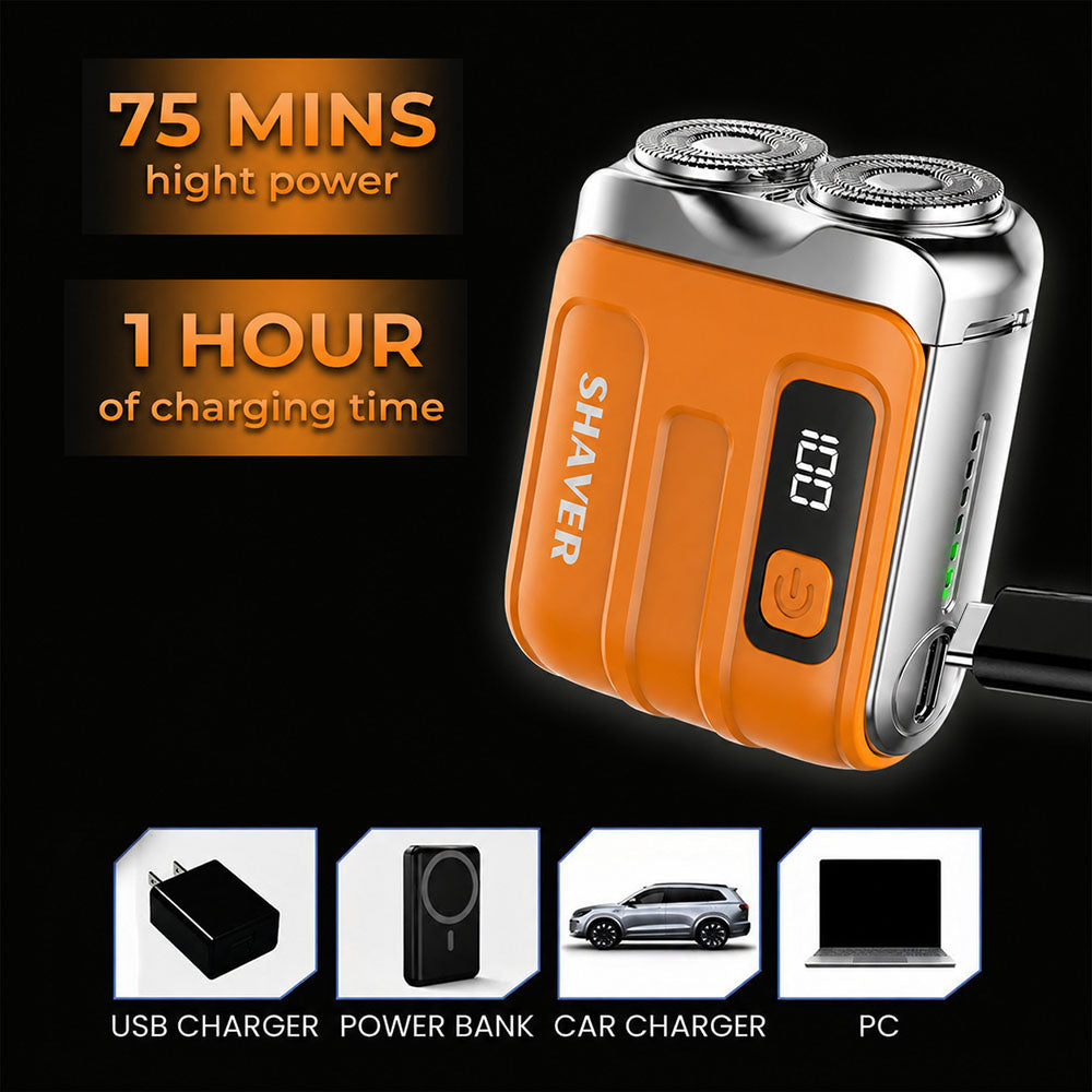 🔥BEST DEAL 70% OFF + 🎁🪒2026 Portable Mini Electric Shaver|2M+ SOLD🏆| 9900RPM Magnetic Dual-Head | Smart LED Display |Rechargeable IPX7 Waterproof Wet/Dry