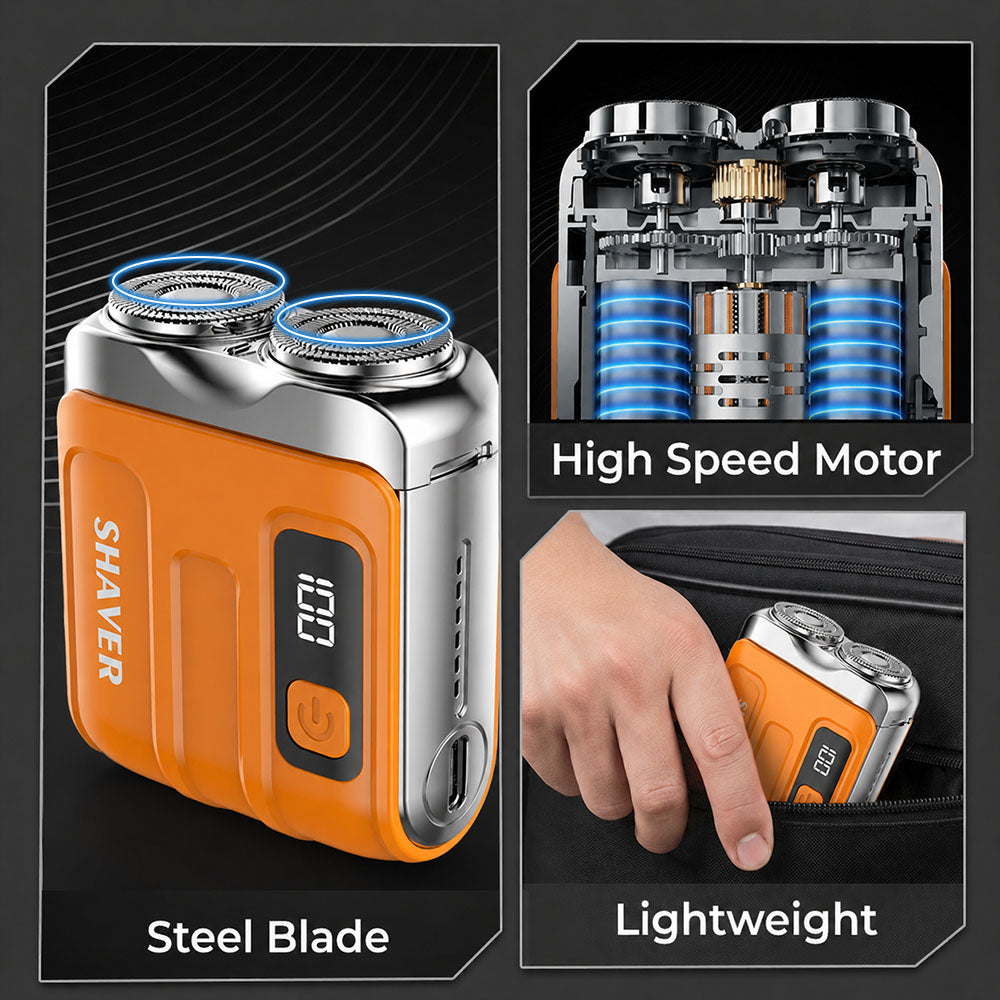 🔥BEST DEAL 70% OFF + 🎁🪒2026 Portable Mini Electric Shaver|2M+ SOLD🏆| 9900RPM Magnetic Dual-Head | Smart LED Display |Rechargeable IPX7 Waterproof Wet/Dry