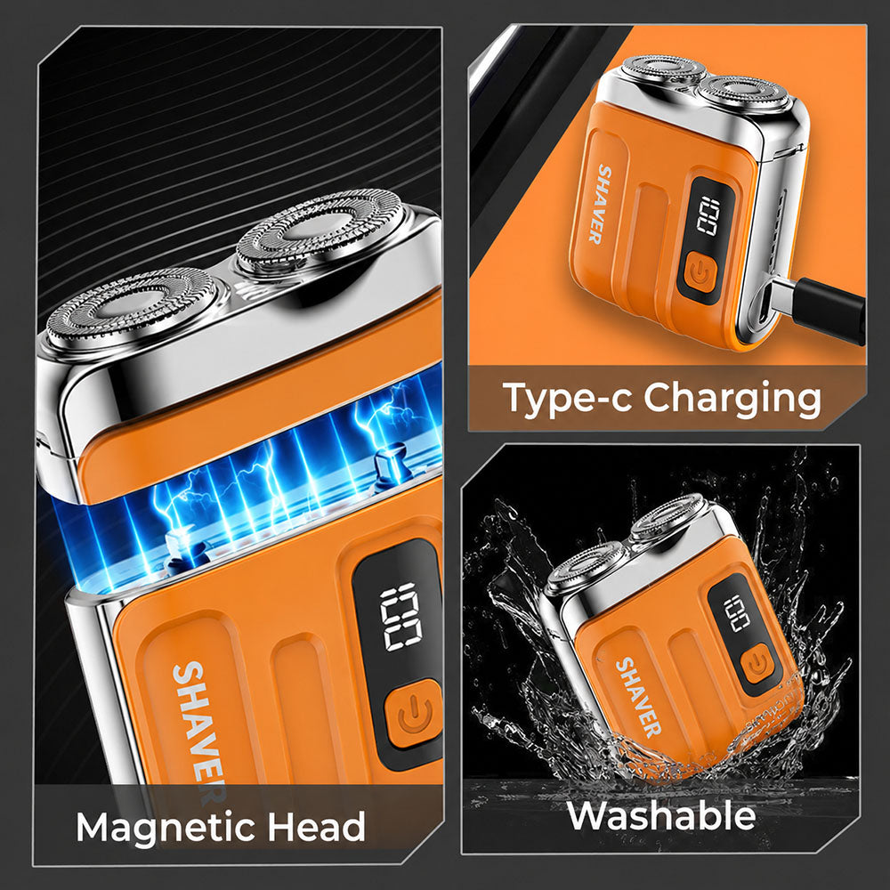 🔥BEST DEAL 70% OFF + 🎁🪒2026 Portable Mini Electric Shaver|2M+ SOLD🏆| 9900RPM Magnetic Dual-Head | Smart LED Display |Rechargeable IPX7 Waterproof Wet/Dry