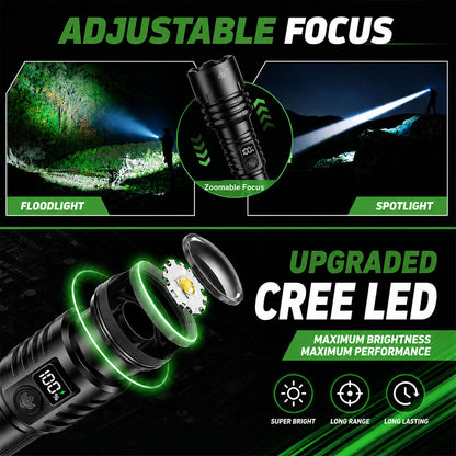 🔥LIMITED-TIME DEAL: 70% OFF + 🎁 2026 Super Bright Ultimate Tactical Flashlight,️️🔥 1M+ Sold Worldwide, 80X Brightness, 9500mAh Battery, Smart LED Display, Military-Grade CREE LED