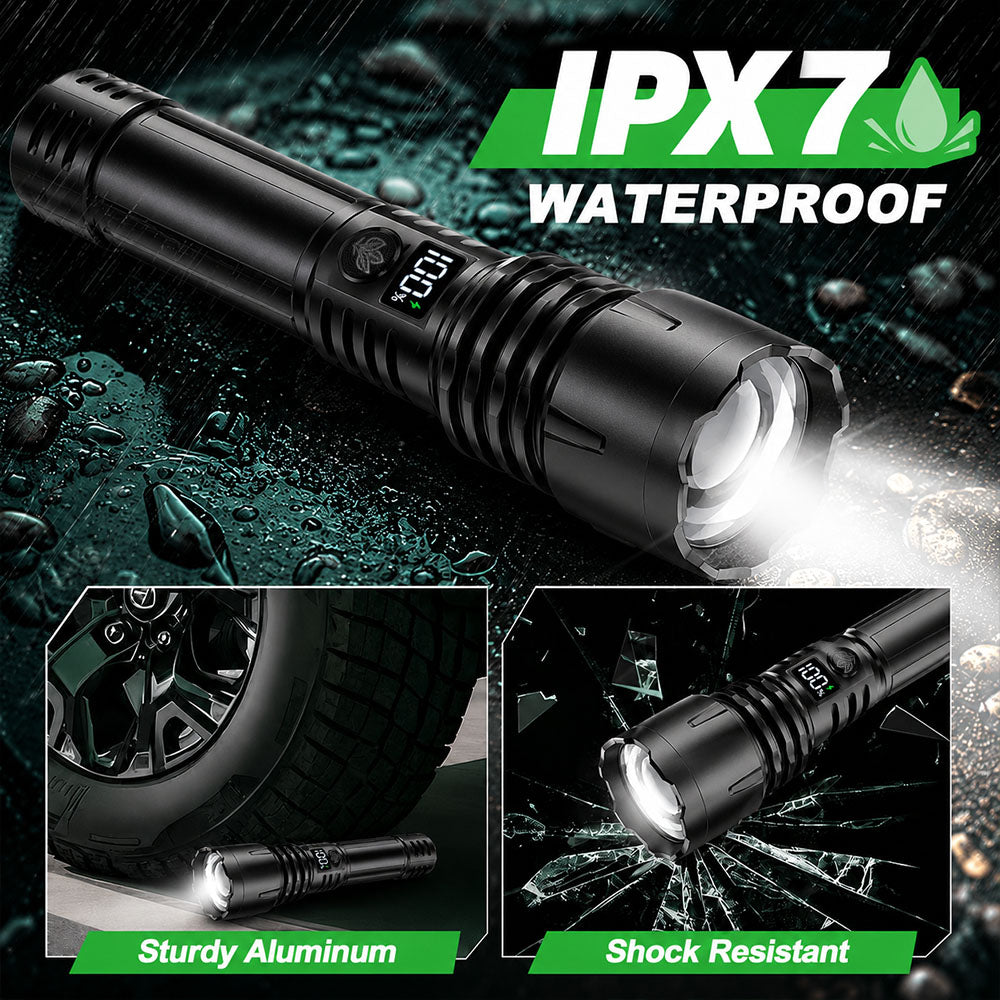 BEST SALE: 70% OFF+ 🎁🔥 2026 Super Bright LED Tactical Flashlight,️ Smart LED Display, 1M+ SOLD Worldwide🥇, 9500mAh Battery, 80X Brightness,  Military-Grade CREE LED