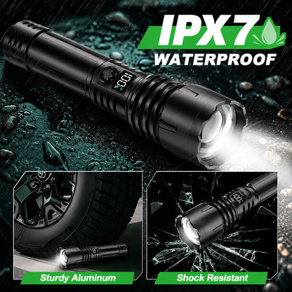 🔥LIMITED-TIME DEAL: 70% OFF + 🎁 2026 Super Bright Ultimate Tactical Flashlight,️️🔥 1M+ Sold Worldwide, 80X Brightness, 9500mAh Battery, Smart LED Display, Military-Grade CREE LED