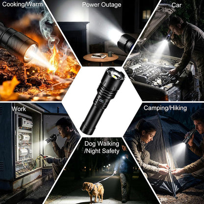 BEST SALE: 70% OFF+ 🎁🔥 2026 Super Bright LED Tactical Flashlight,️ Smart LED Display, 1M+ SOLD Worldwide🥇, 9500mAh Battery, 80X Brightness,  Military-Grade CREE LED