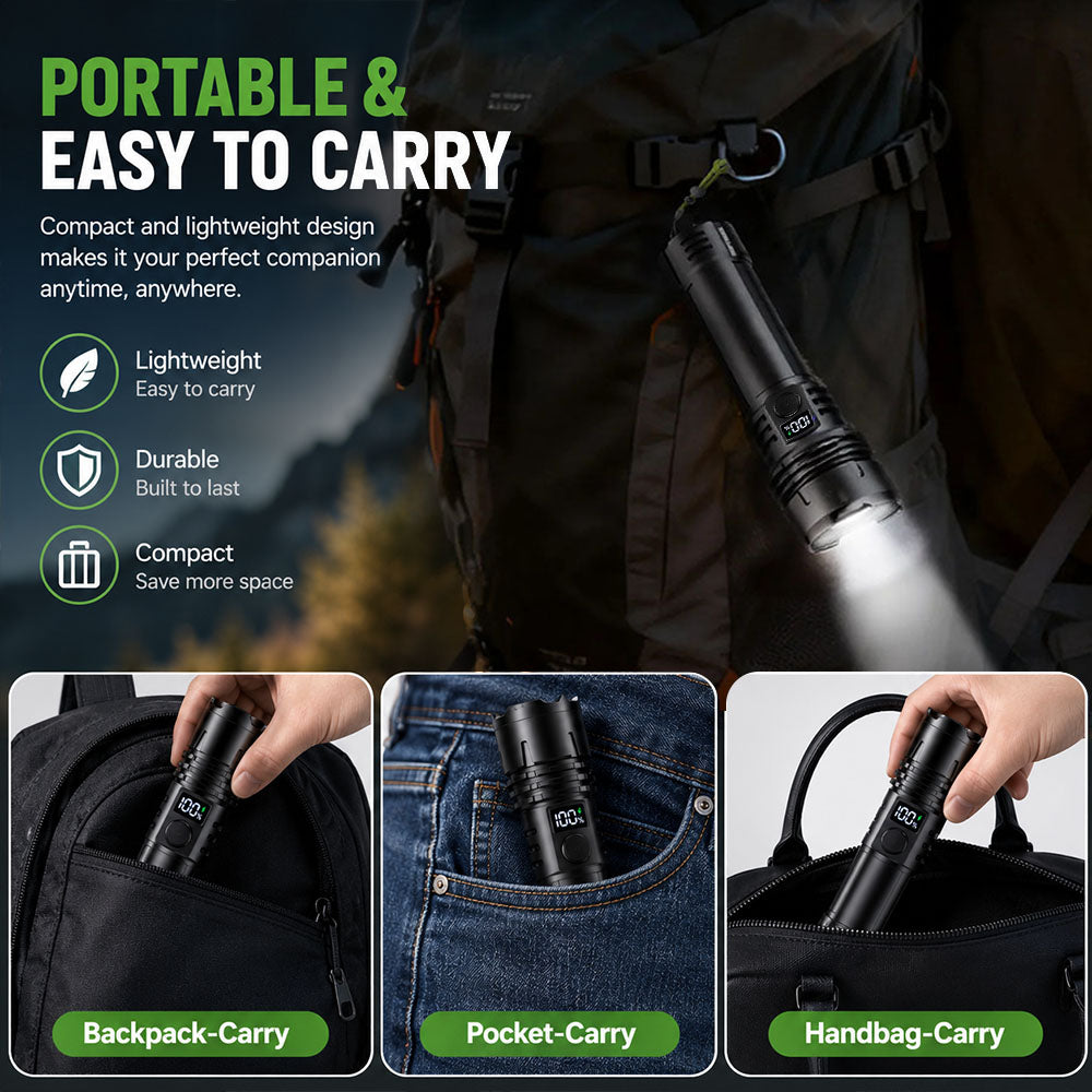 🔥LIMITED-TIME DEAL: 70% OFF + 🎁 2026 Super Bright Ultimate Tactical Flashlight,️️🔥 1M+ Sold Worldwide, 80X Brightness, 9500mAh Battery, Smart LED Display, Military-Grade CREE LED