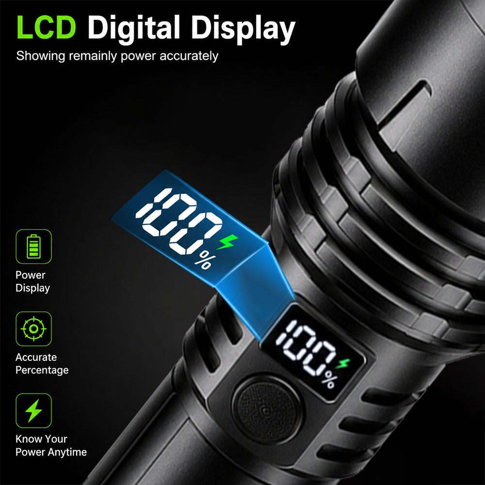 BEST SALE: 70% OFF+ 🎁🔥 2026 Super Bright LED Tactical Flashlight,️ Smart LED Display, 1M+ SOLD Worldwide🥇, 9500mAh Battery, 80X Brightness,  Military-Grade CREE LED