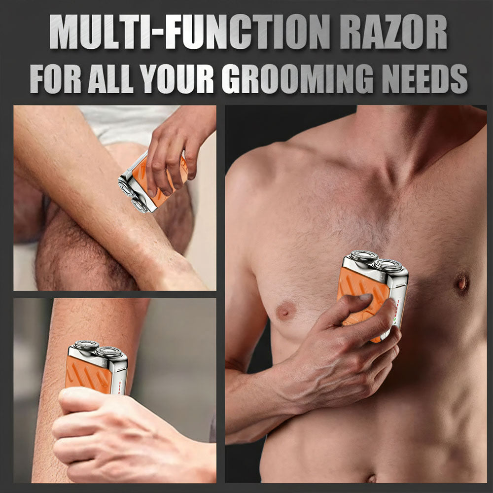 SALE 70% OFF + FREE GIFT 🔥 Portable Mini Rotary Electric Shaver, 9000RPM Magnetic Dual-Head, Rechargeable IPX7 Waterproof Wet/Dry