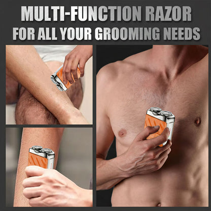 SALE 70% OFF + FREE GIFT 🔥 Portable Mini Rotary Electric Shaver, 9000RPM Magnetic Dual-Head, Rechargeable IPX7 Waterproof Wet/Dry
