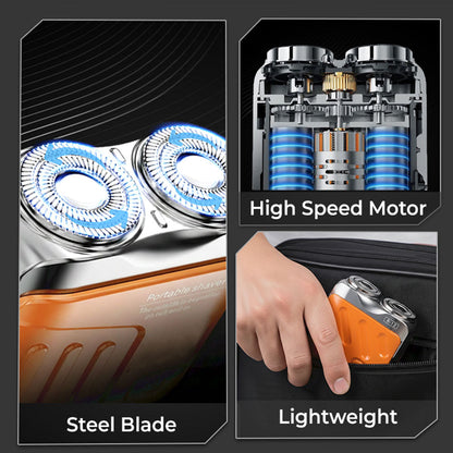 SALE 70% OFF + FREE GIFT 🔥 Portable Mini Rotary Electric Shaver, 9000RPM Magnetic Dual-Head, Rechargeable IPX7 Waterproof Wet/Dry