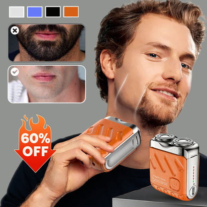 70% OFF + FREE GIFT⏰ Portable Mini Rotary Electric Shaver| 9000RPM Magnetic Dual-Head| Rechargeable IPX7 Waterproof Wet/Dry