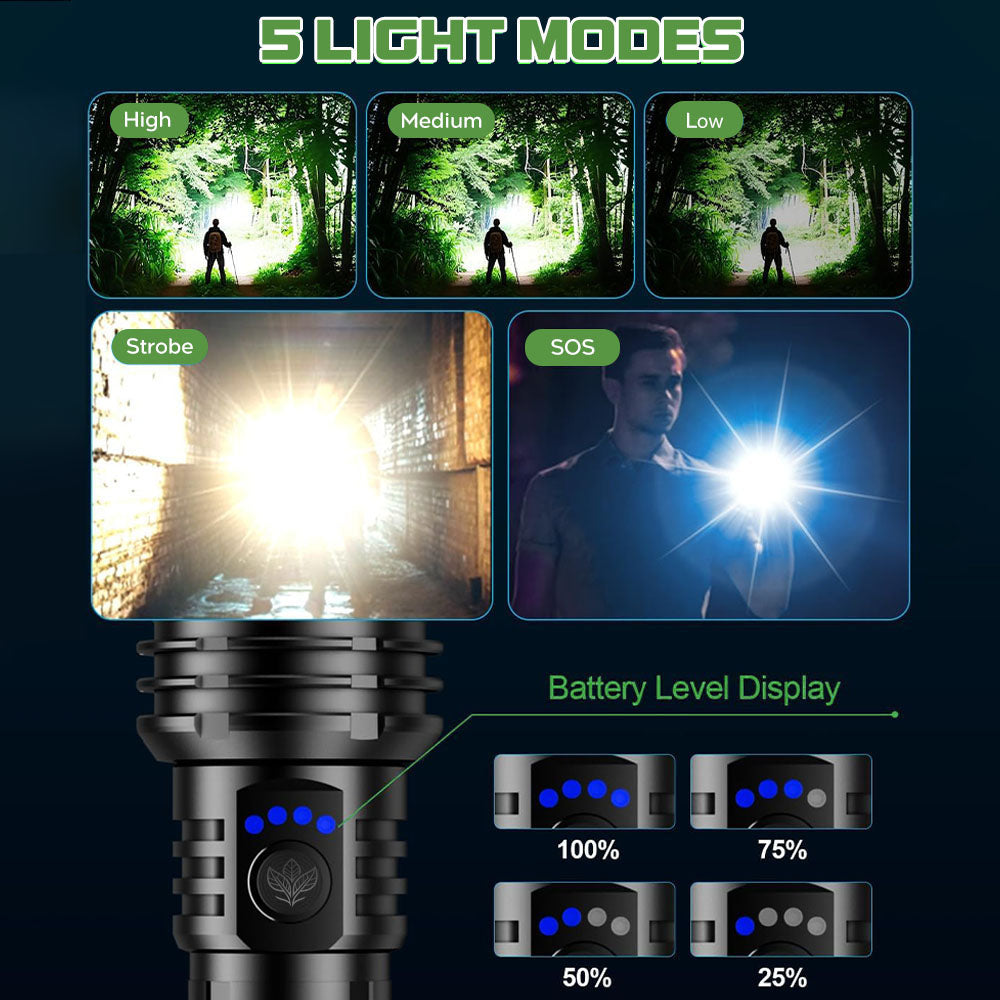 🔥HOT SALE: 70% OFF+ GIFT ⏰ 🔦 Super Bright LED Hunting Tactical Flashlight, 3 Color Lens, 80X Brighter CREE LED Beam, 70-Hour Runtime, Military-Grade Toughness For Hunting, Fishing & Camping