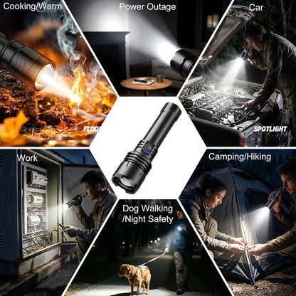 🔥HOT SALE: 70% OFF+ GIFT ⏰ 🔦 Super Bright LED Hunting Tactical Flashlight, 3 Color Lens, 80X Brighter CREE LED Beam, 70-Hour Runtime, Military-Grade Toughness For Hunting, Fishing & Camping