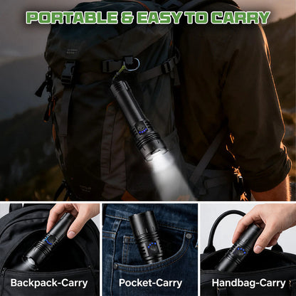 🔥HOT SALE: 70% OFF+ GIFT ⏰ 🔦 Super Bright LED Hunting Tactical Flashlight, 3 Color Lens, 80X Brighter CREE LED Beam, 70-Hour Runtime, Military-Grade Toughness For Hunting, Fishing & Camping